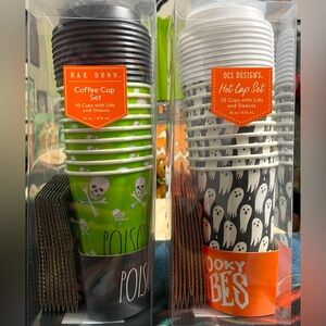 Halloween Ghost & Skull Crossbones Paper To-Go Coffee Cups Set